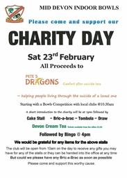 CHARITY DAY Saturday 23rd February 2019